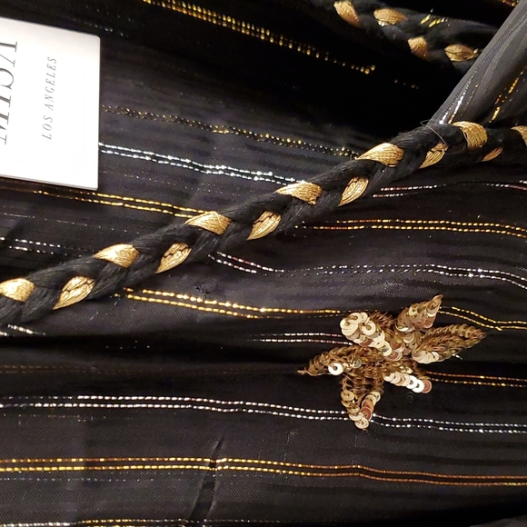 Misa Madalina Maxi Wrap Dress Black Sequin NEW - Picture 12 of 12